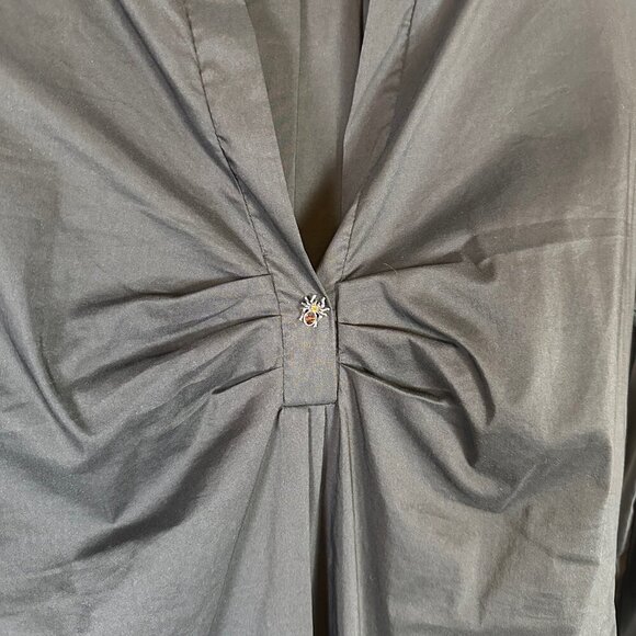 RAER RA-RE Italy Tunic Button Down Top with Spider Charm Embellishment Sz Large - Picture 2 of 9